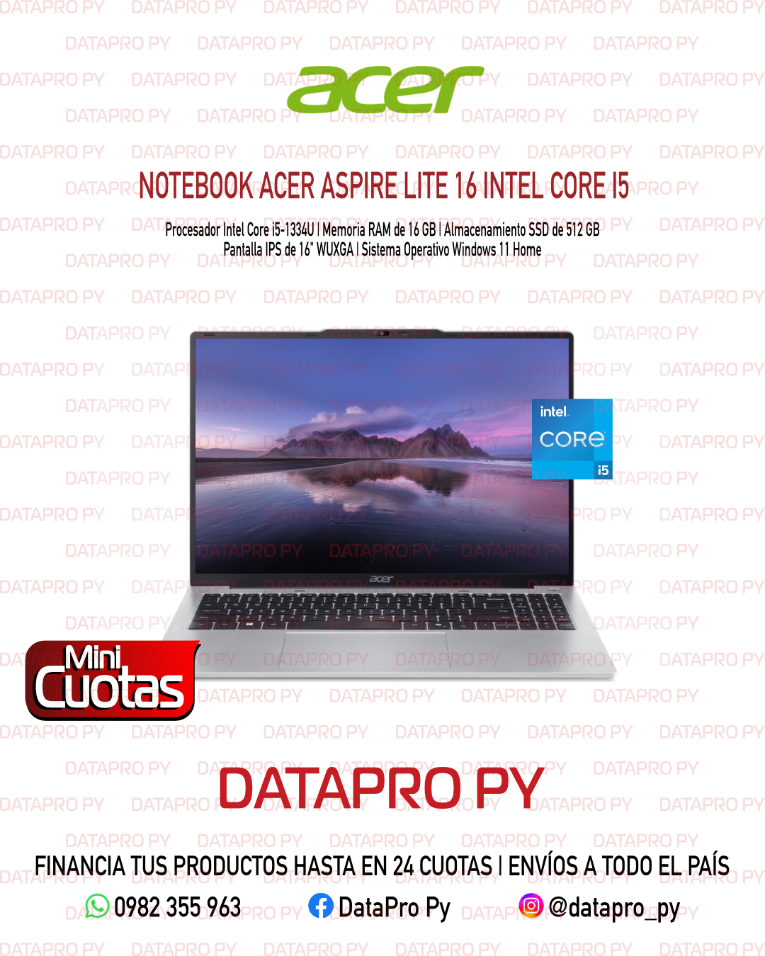 Notebook Acer Aspire Lite 16 Intel Core i5